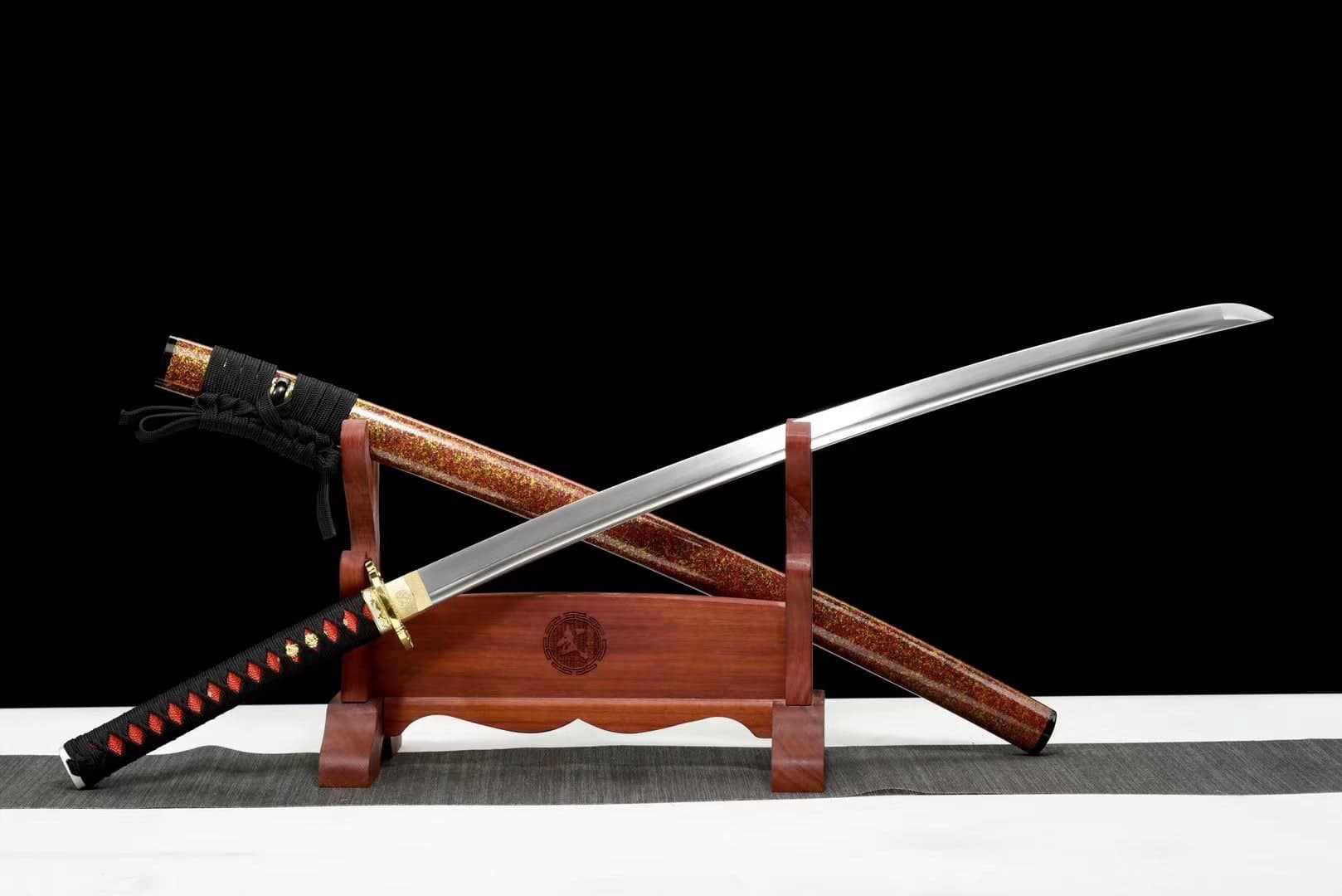 Red And Brown Japanse Swords Set