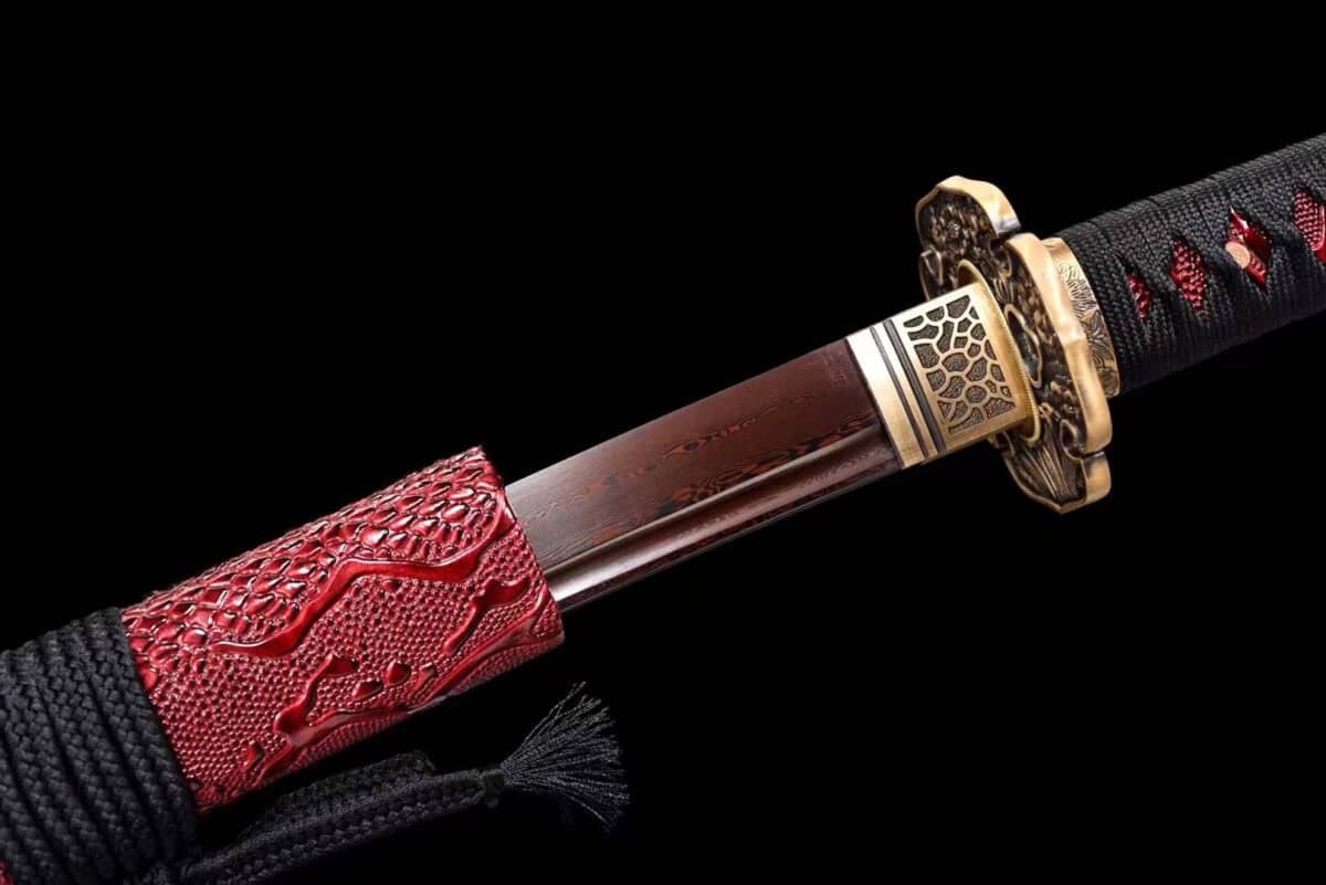 Red Copper Damascus Katana