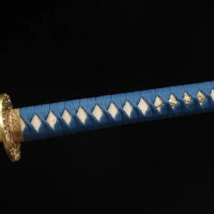 Blue Engraved Dragon Scabbards Katana