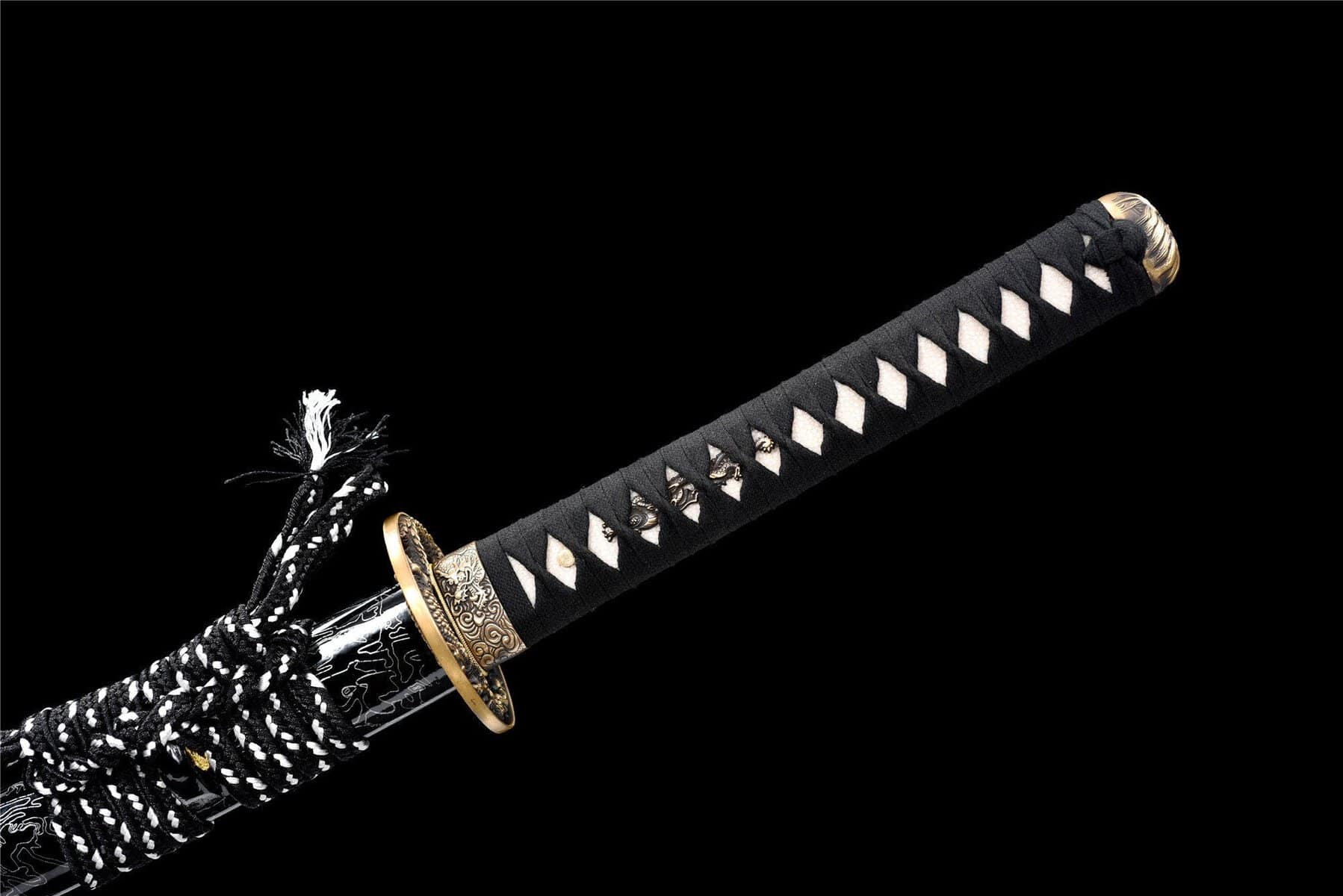 Japanese Swords Set Of 3 White Black