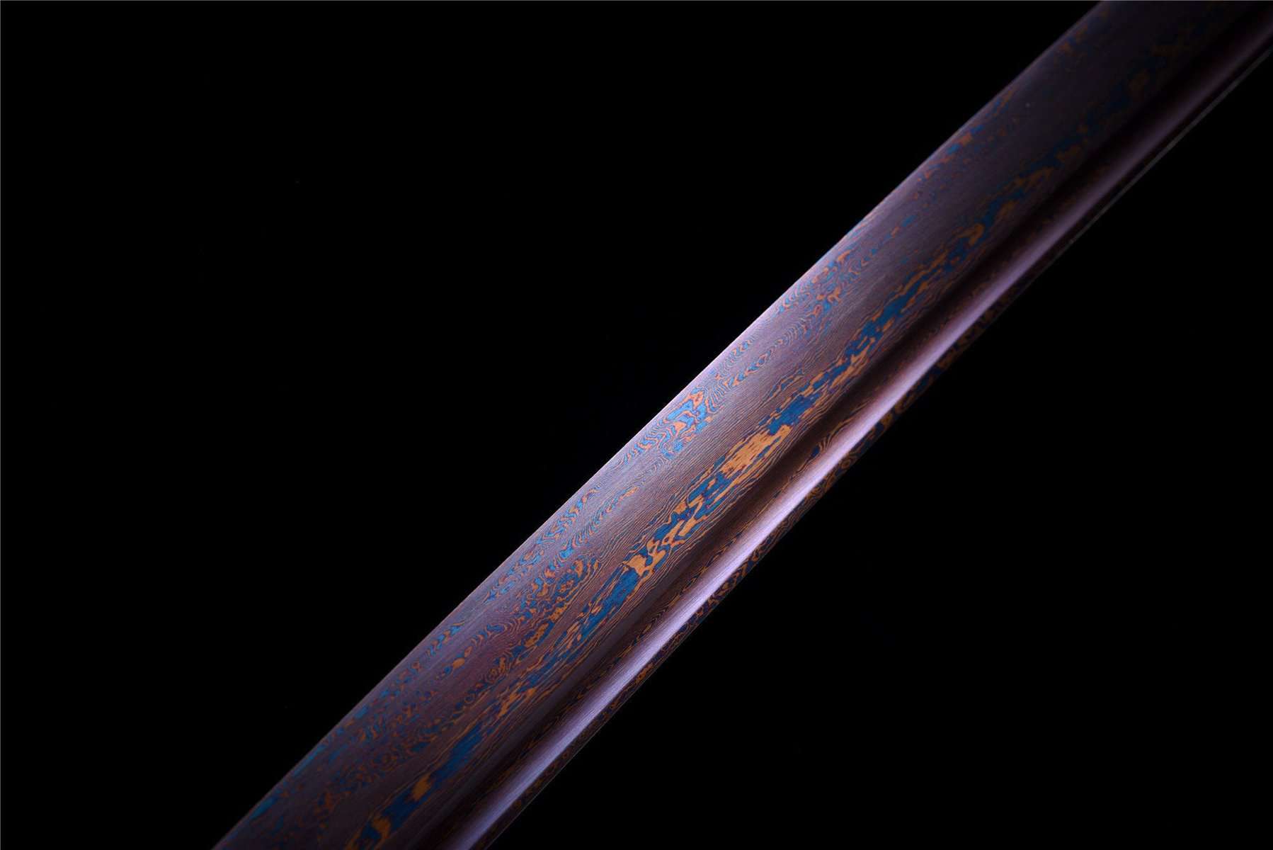 Brown Damascus Samurai Sword