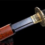 Brown Damascus Samurai Sword