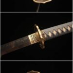 Katana With Grey Handle Golden Dragon