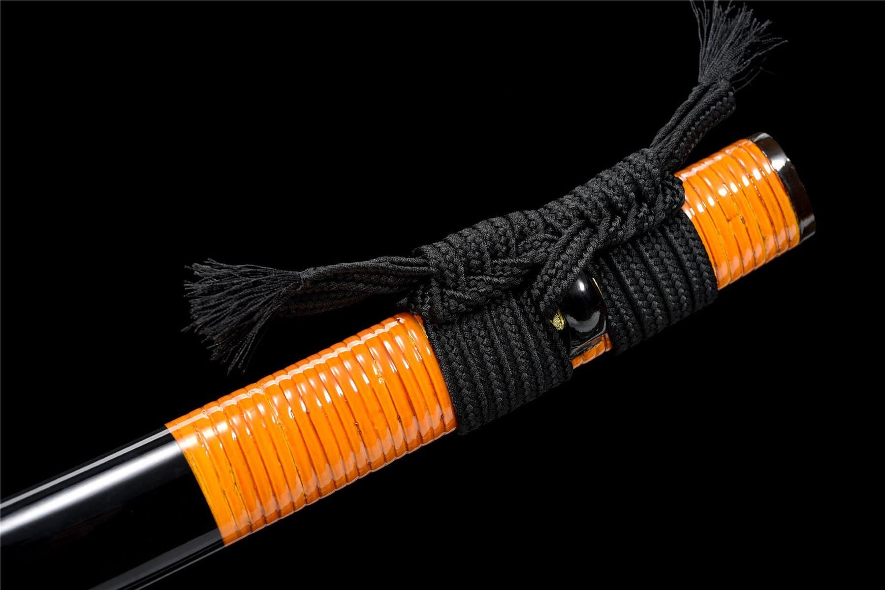 Black And Orange Japanese Damascus Sword