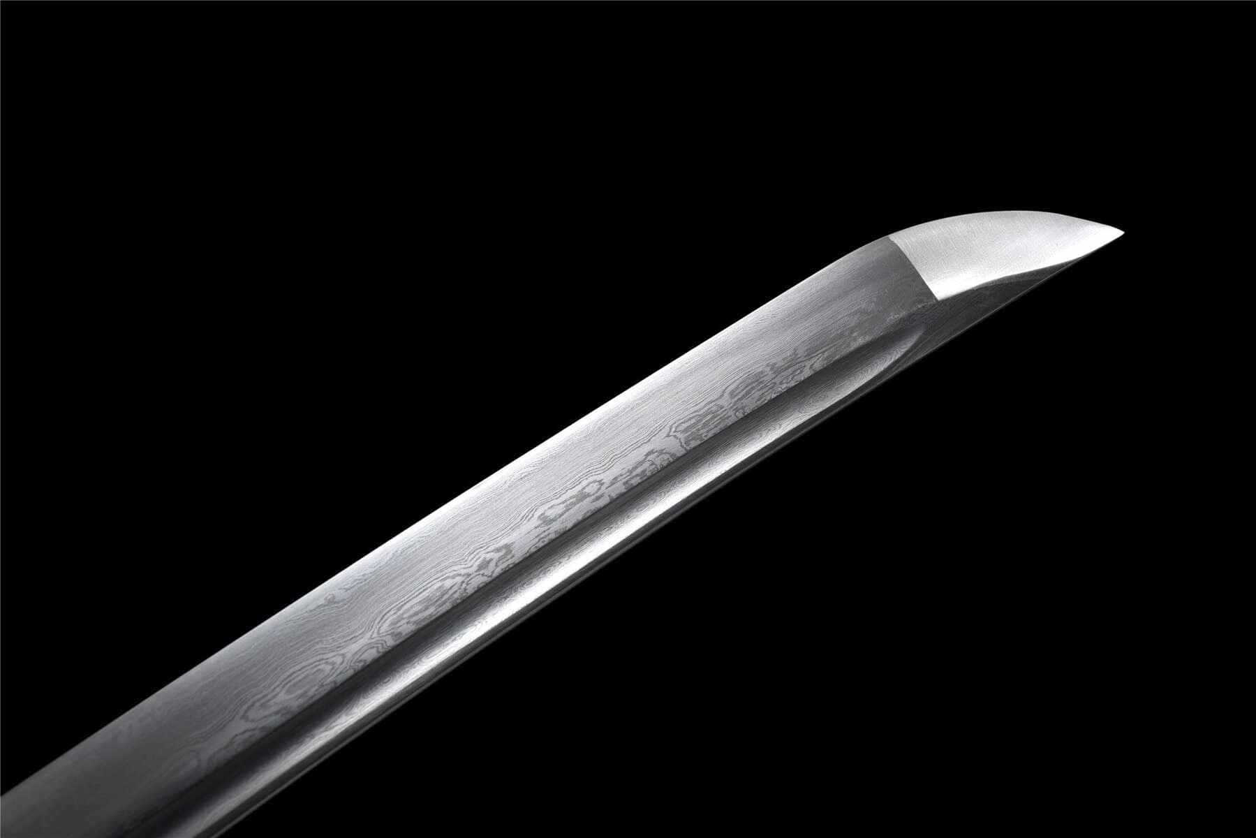 Black And Orange Japanese Damascus Sword