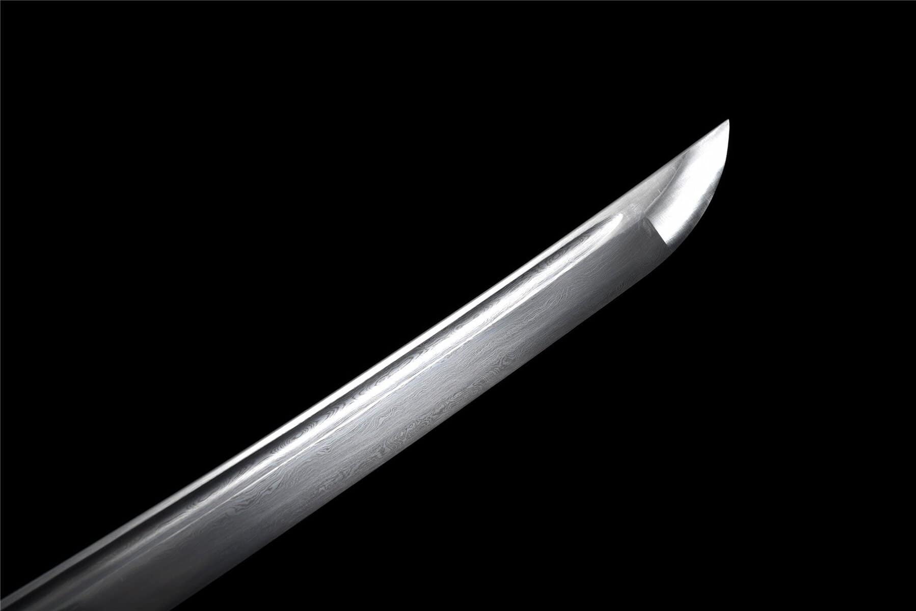 Black And Orange Japanese Damascus Sword