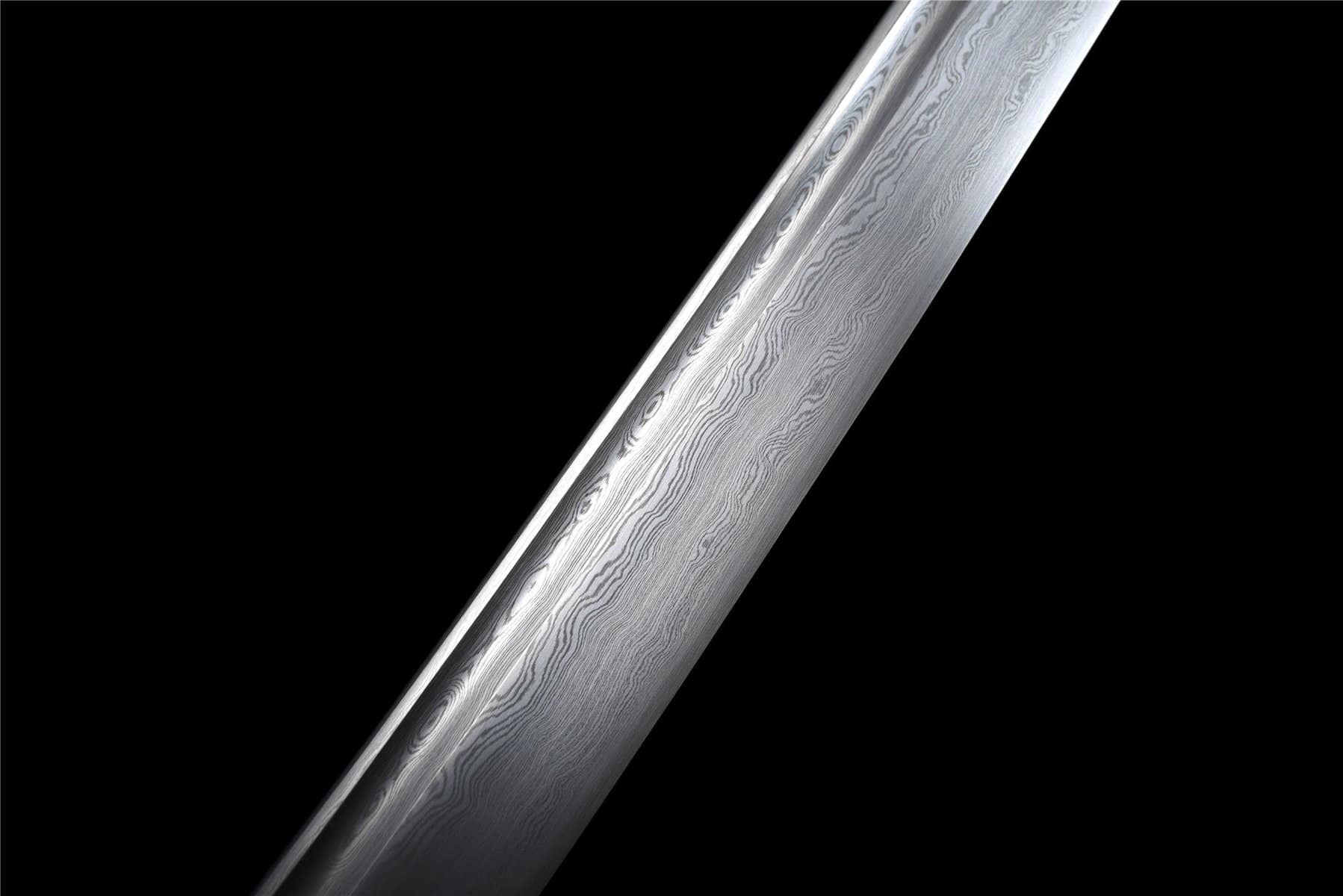 Black And Orange Japanese Damascus Sword