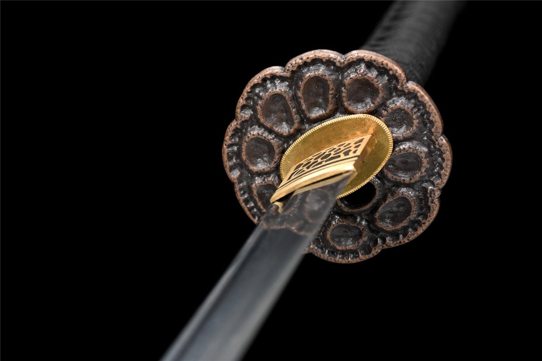 Black And Orange Japanese Damascus Sword