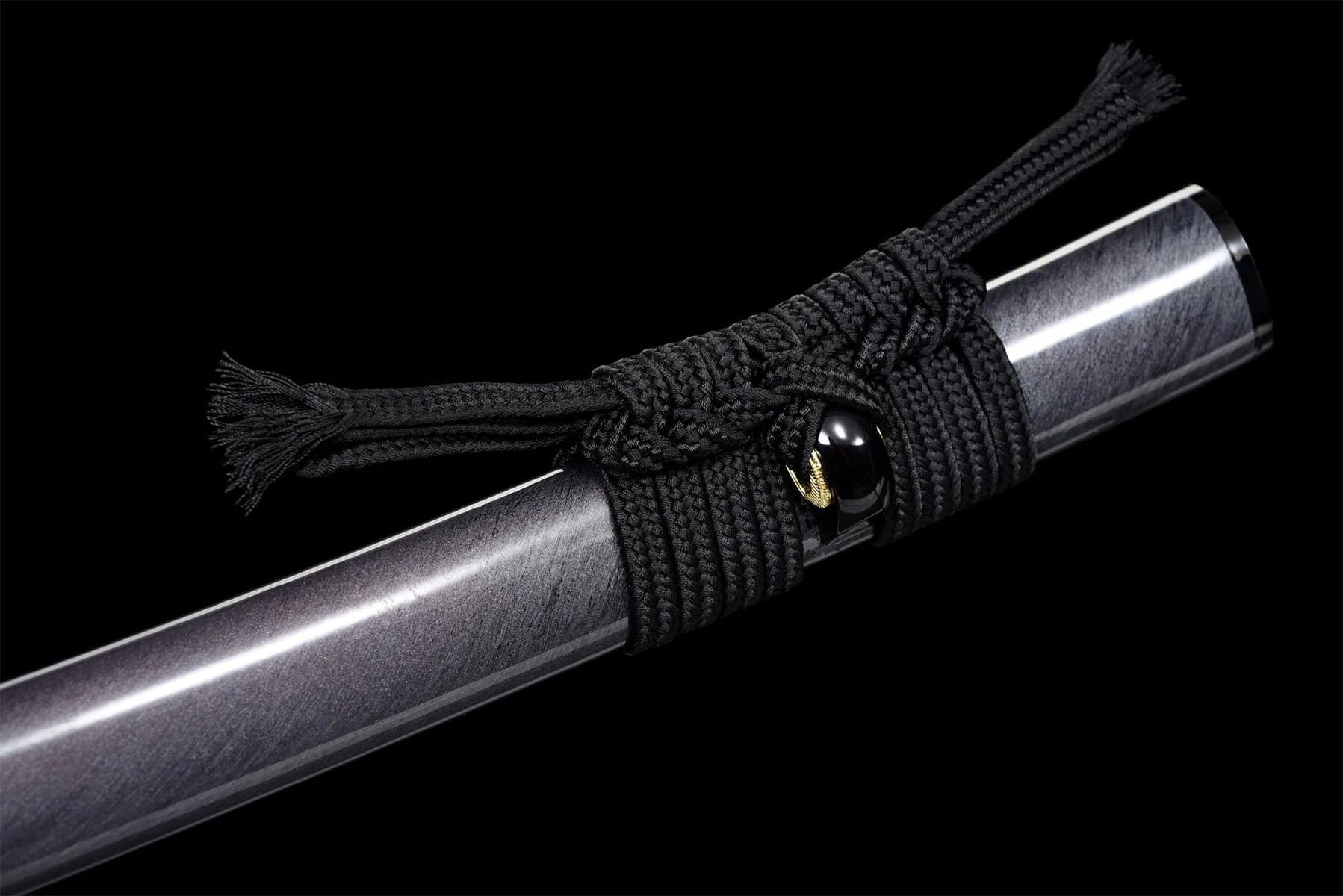 Grey Katana Black Flames Blade