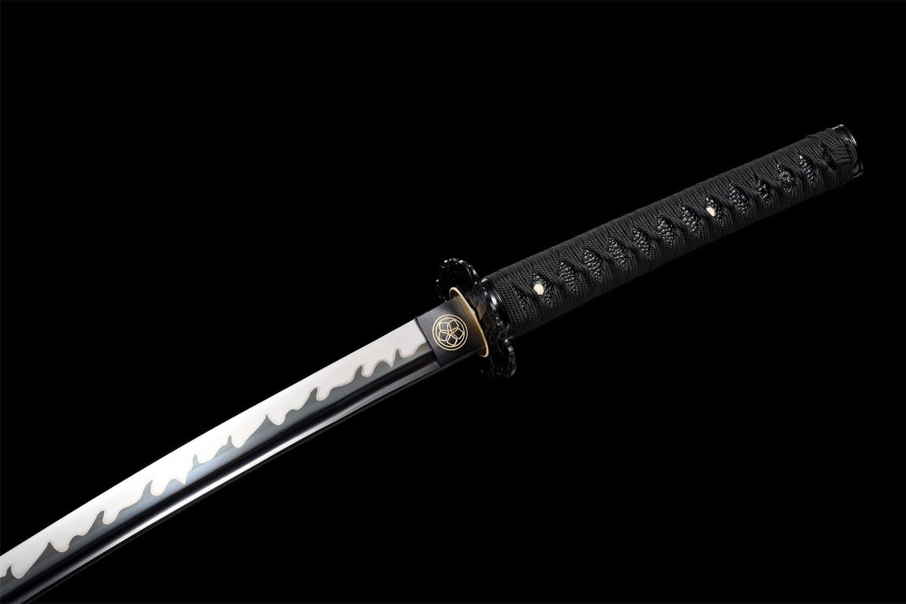 Grey Katana Black Flames Blade